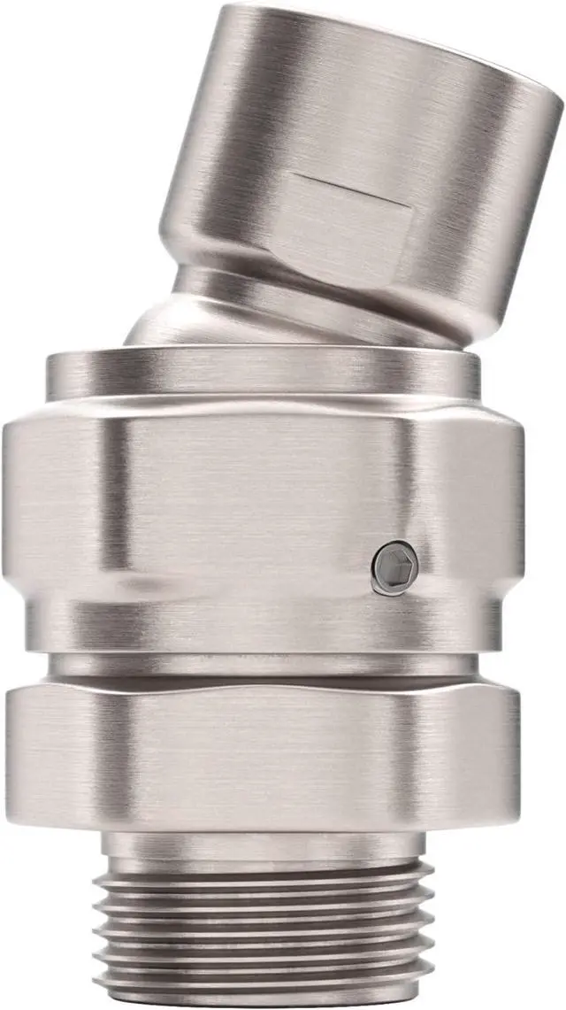 Main image of ? ALL METAL Shower Head Swivel Ball Adapter Brushed Nickel | Adjustable Pivot Ball To Adjust Showerhead Angle | Universal Connector Joint Fits Fixed Hand Held & Rain Shower Heads