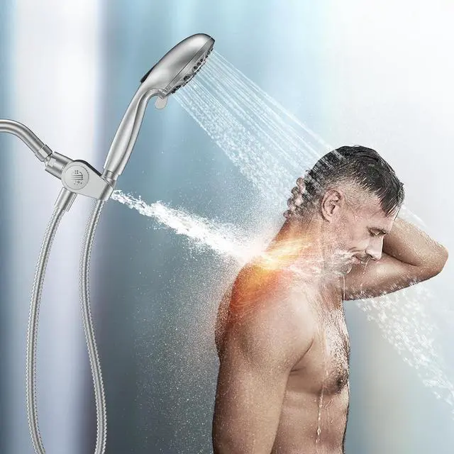 Alt view image 2 of 7 - MakeFit Filtered Shower Head with Handheld Combo - Dual 2-in-1 Spa System with Massage Shower and 10 Modes Hand Held Shower High Pressure with Built in Power Wash Mode (Chrome)