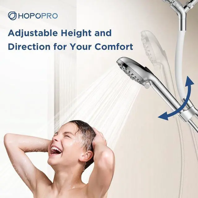Alt view image 6 of 6 - Dual Filtered Handheld Shower Heads Combo 15-Mode High Pressure Rainfall Showerheads Combo Set with Filter for Hard Water Removes Chlorine Improves Skin Hair Condition Chrome