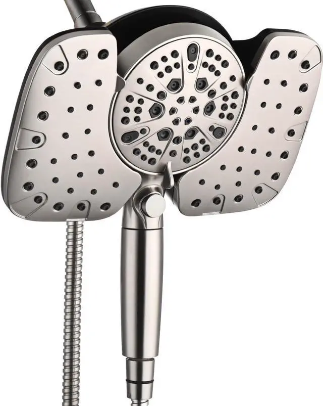 Main image of Nickel 2.5GPM Shower Head with Handheld High Pressure: 10 Rainfall Shower Head & HandHeld Shower Head 10 Spray Settings Detachable Shower Head with ON/OFF Switch and 15-Stage Filter