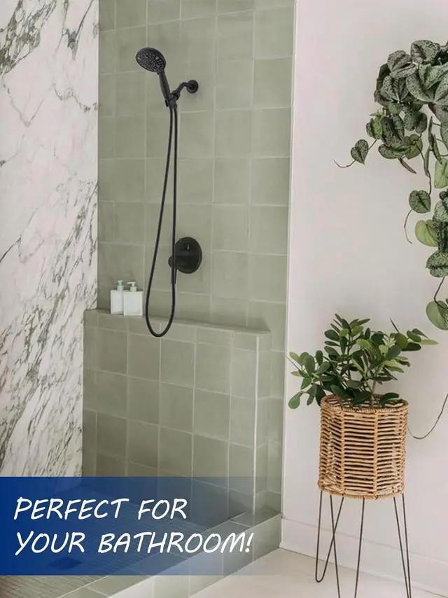 Alt view image 2 of 7 - High Pressure 10 Setting Handheld Shower Head 5 Detachable Showerhead Spray Built-in Power Wash to Clean Tub Tile & Pets 79 Extra Long Stainless Steel Hose Adjustable Bracket - Matte Black