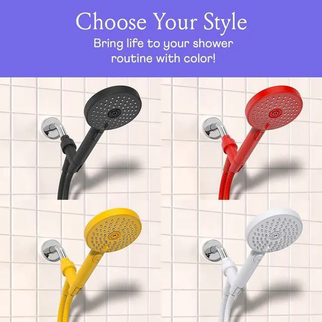 Alt view image 6 of 7 - Sproos - Handheld Shower Head, High Pressure, 3 Spray Functions Plus Pause, Extra Long 70 Inch Hose - Eco-friendly Materials - Easy DIY Installation - High Pressure Performance - Green