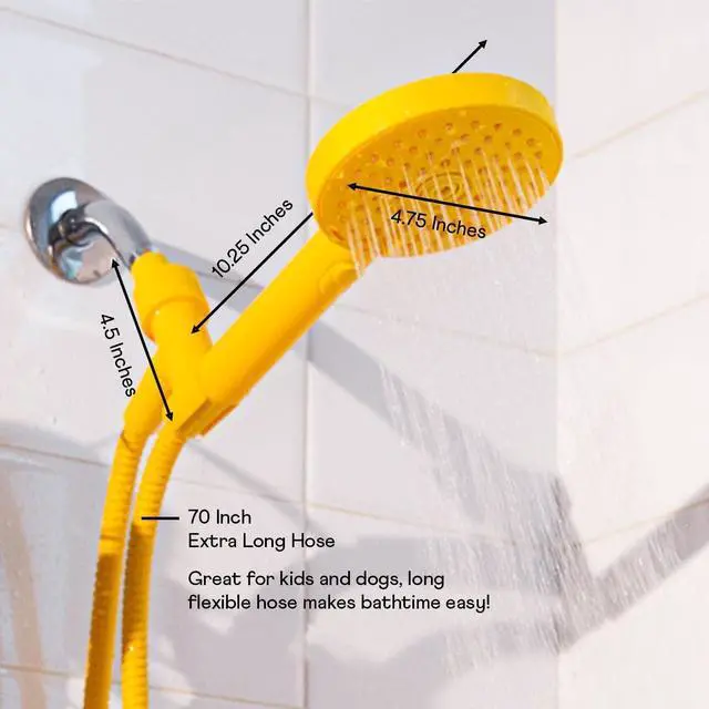 Alt view image 7 of 7 - Sproos - Handheld Shower Head, High Pressure, 3 Spray Functions Plus Pause, Extra Long 70 Inch Hose - Eco-friendly Materials - Easy DIY Installation - High Pressure Performance - Green