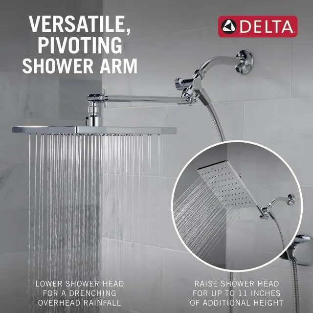 Alt view image 4 of 7 - Faucet 10-inch Raincan Shower Head and Hand Held Shower Combo Chrome Square Shower Head Rainfall Shower Head Hand Shower High Pressure Shower Head 1.75 GPM Flow Rate Chrome 75527