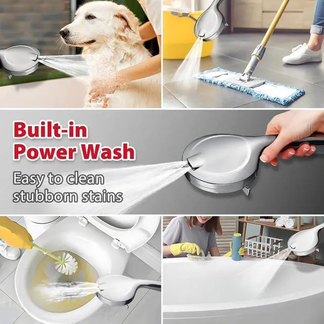 Alt view image 5 of 6 - Dual High Pressure Shower Head: 10 Inch 2-in-1 Shower Heads with Handheld Spray Combo Anti-leak 10 Modes Hand Held Showerhead & Adjustable Rain Shower Head with Hose 60 Built-in Power Wash