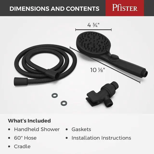 Alt view image 6 of 7 - HydroFuse Handheld Shower Head Hose Included 6-Function 2.5 GPM Spot Defense Matte Black Finish 016HF01SDB