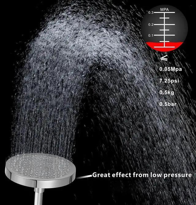 Alt view image 4 of 7 - High Pressure Rain Shower Head with Handheld Spray Combo Hand Held Filter Showerhead with Self-adhesive Holder and 59 Hose (Round Chrome)