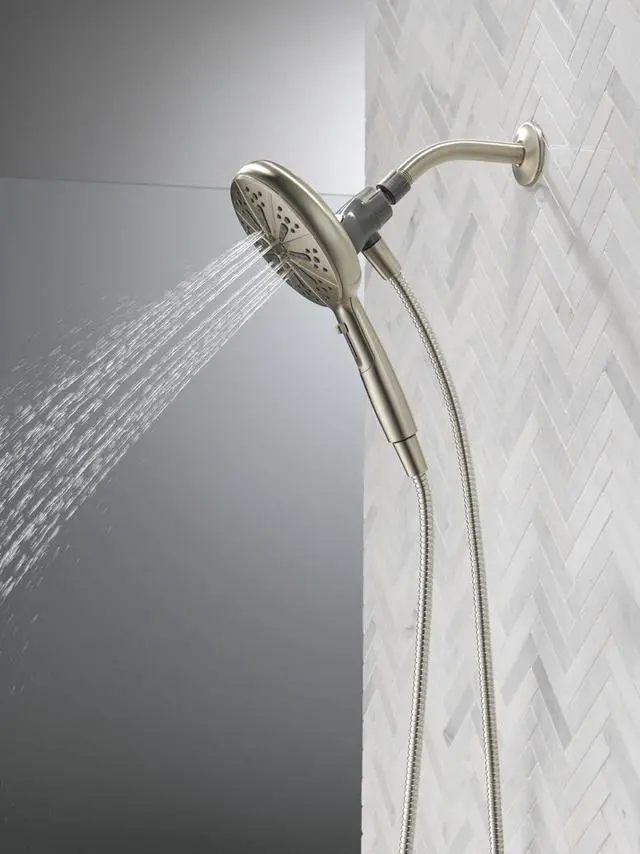Alt view image 2 of 6 - Faucet 6-Spray SureDock Magnetic Shower Head with Handheld Spray Brushed Nickel Shower Head with Hose Showerheads & Handheld Showers Handheld Shower Heads Hand Shower Stainless 75613-SN
