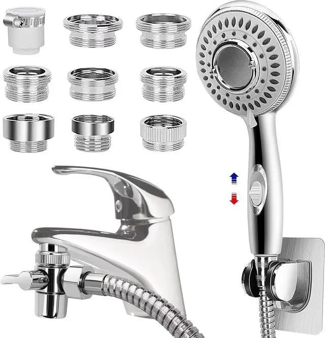Main image of Shower Head Sink - Faucet Bathtub Hose Sprayer Attachment with 9 Adapters 79 Hose for Hair Washing Pet Dog Rinse & Baby Bath ON/OFF Extension for Tub Faucet Utility Sink Laundryroom Garden