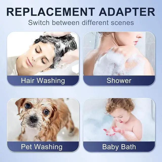 Alt view image 4 of 7 - Shower Head Sink - Faucet Bathtub Hose Sprayer Attachment with 9 Adapters 79 Hose for Hair Washing Pet Dog Rinse & Baby Bath ON/OFF Extension for Tub Faucet Utility Sink Laundryroom Garden