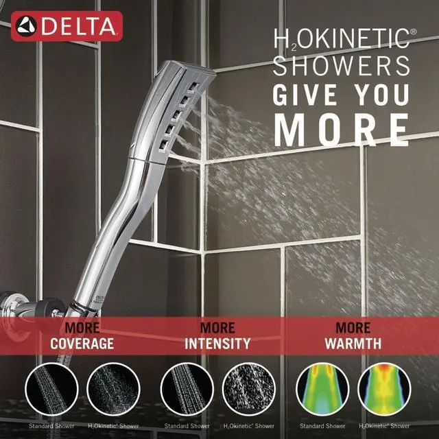 Alt view image 5 of 7 - Faucet Single-Setting H2Okinetic Hand Held Shower Chrome Handheld Shower Head Shower Wand Hand Shower Handheld Shower Detachable Shower Head Lumicoat Chrome 59421-PR-PK