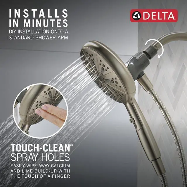 Alt view image 5 of 6 - Faucet 6-Spray SureDock Magnetic Shower Head with Handheld Spray Brushed Nickel Shower Head with Hose Showerheads & Handheld Showers Handheld Shower Heads Hand Shower Stainless 75613-SN
