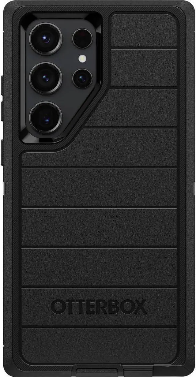Main image of Galaxy S23 Ultra (Only) - Defender Series Case - Black Rugged & Durable - with Port Protection - Case Only - Microbial Defense Protection - Non-Retail Packaging