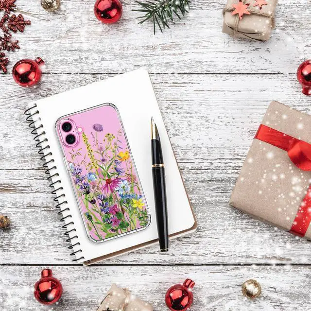 Alt view image 6 of 7 - for iPhone 16 Plus Case with Screen Protector Enhanced Camera Protection Crystal Clear Cover with Fashionable Designs for Girls Women Slim Fit Protective Phone Case Blooming Flowers