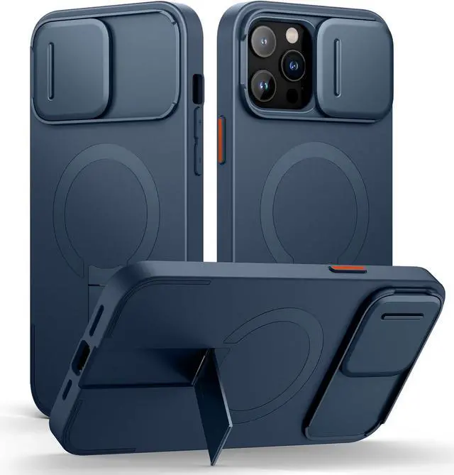 Main image of for iPhone 13 Pro Max/12 Pro Max Case with Magnetic Camera Slide Cover and Adjustable Kickstand Compatible with MagSafe Shockproof Bumper Case Slim Protective Cover 6.7 Inch Blue