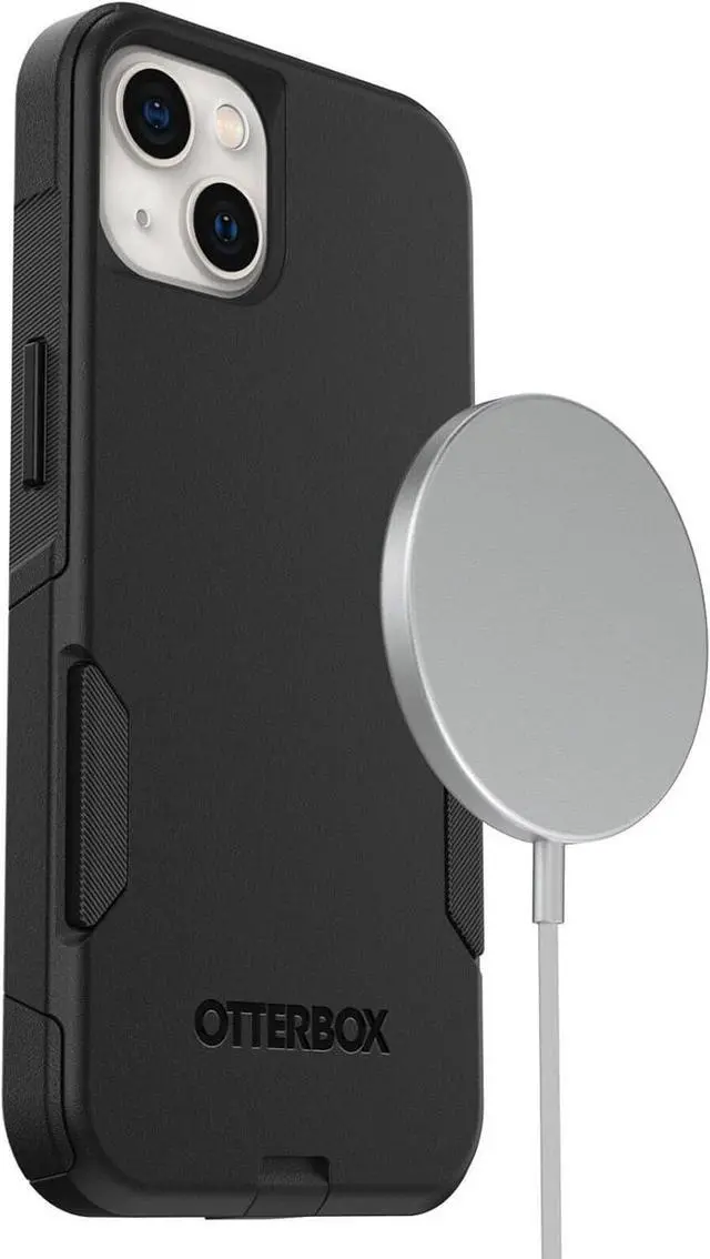 Alt view image 3 of 6 - iPhone 13 (ONLY) Commuter Series Case - Black Slim & Tough Pocket-Friendly with Port Protection