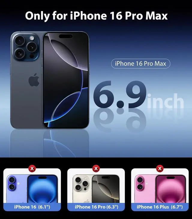 Alt view image 2 of 6 - for iPhone 16 Pro Max Case Clear [Not-Yellowing] [Military-Grade Drop Protection] Shockproof Protective Clear iPhone 16 Pro Max Case Phone Bumper case for  6.9 inch 2024