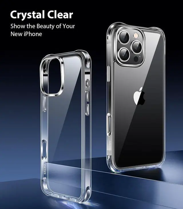 Alt view image 3 of 6 - for iPhone 16 Pro Max Case Clear [Not-Yellowing] [Military-Grade Drop Protection] Shockproof Protective Clear iPhone 16 Pro Max Case Phone Bumper case for  6.9 inch 2024
