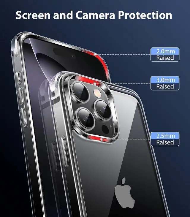 Alt view image 5 of 6 - for iPhone 16 Pro Max Case Clear [Not-Yellowing] [Military-Grade Drop Protection] Shockproof Protective Clear iPhone 16 Pro Max Case Phone Bumper case for  6.9 inch 2024