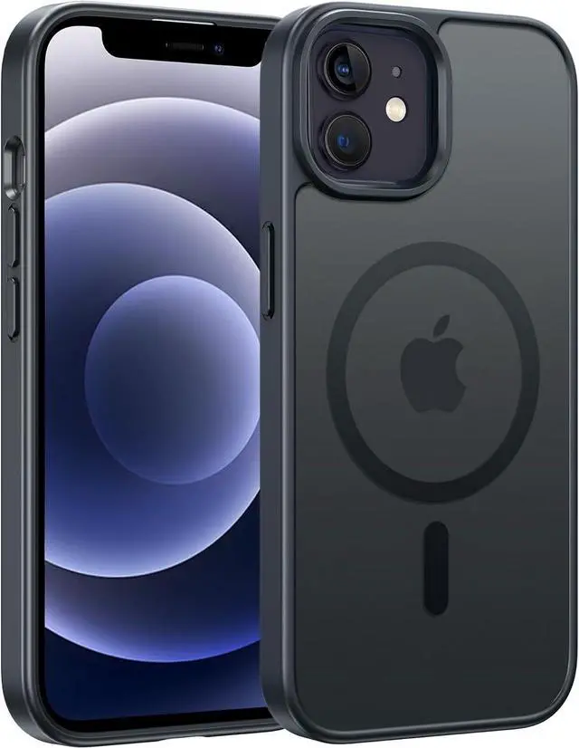 Main image of for iPhone 12 Phone Case: for iPhone 12 Pro Magnetic Matte Textured Military Grade Drop Protection Translucent Cell Cover - Slim Durable Shockproof Protective Bumper