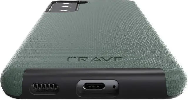Alt view image 7 of 7 - Dual Guard for Galaxy S21 Case Shockproof Protection Dual Layer Case for  Galaxy S21 S21 5G (6.2 inch) - Forest Green