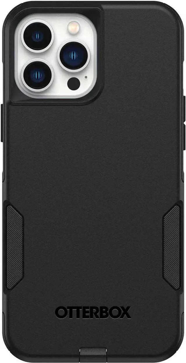 Alt view image 3 of 7 - iPhone 13 Pro Max & iPhone 12 Pro Max Commuter Series Case - Black Slim & Tough Pocket-Friendly with Port Protection
