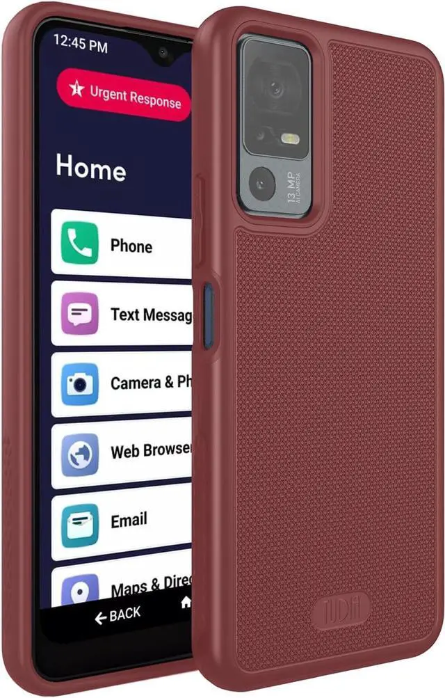 Main image of MergeGrip Designed for Lively Jitterbug Smart 4 Phone Case [Military Grade Drop Tested] Shockproof Slim Dual Layer Tough Heavy Duty Protective Phone Case Cover for Seniors (Burgundy)