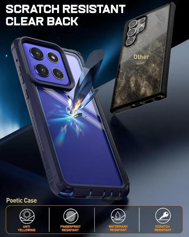 Alt view image 3 of 7 - Guardian Case for Motorola Moto G Stylus 5G 2025 [Screen Protector Works with Fingerprint ID] [20 FT Mil-Grade Drop Tested] Full-Body Hybrid Shockproof Bumper Cover Blue/Clear