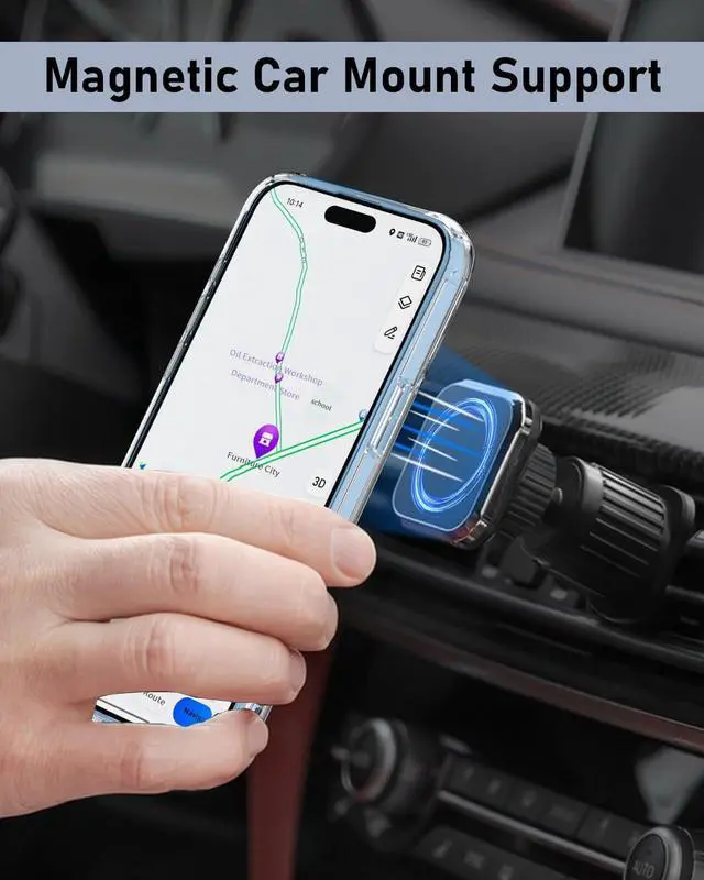 Alt view image 6 of 7 - for iPhone 15 Pro Max Case with Metal Stand Phone Case Clear with Double Ring Holder Finger Kickstand [Foldable & Adjustable] Shockproof Protective Cover - Transparent