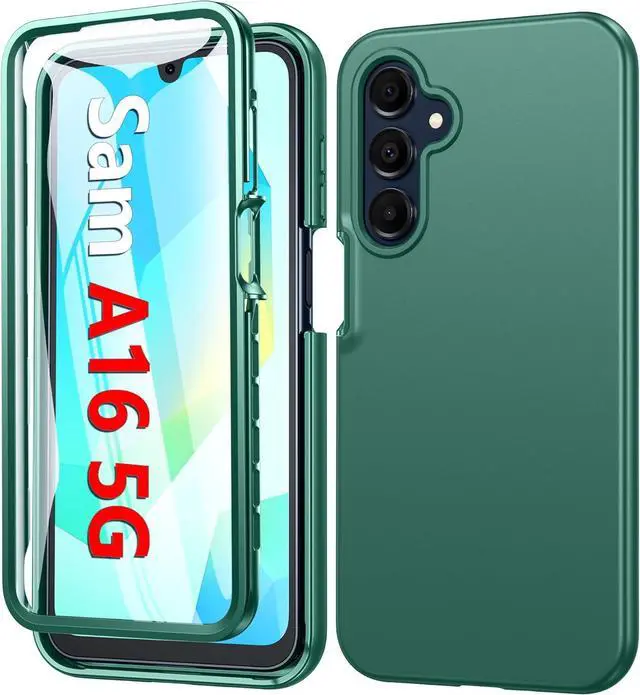Main image of for  Galaxy A16-5G Case: Phone Case with Built-in Screen Protector Protective Silicone Cell Phone Cover Rugged Shockproof Full Protection Slim Dual Layer Case Pine Green