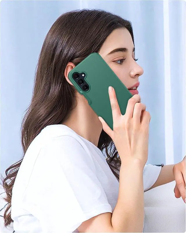 Alt view image 6 of 7 - for  Galaxy A16-5G Case: Phone Case with Built-in Screen Protector Protective Silicone Cell Phone Cover Rugged Shockproof Full Protection Slim Dual Layer Case Pine Green