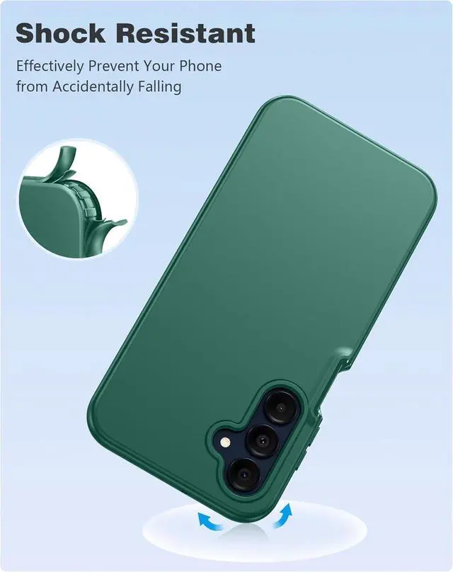 Alt view image 7 of 7 - for  Galaxy A16-5G Case: Phone Case with Built-in Screen Protector Protective Silicone Cell Phone Cover Rugged Shockproof Full Protection Slim Dual Layer Case Pine Green