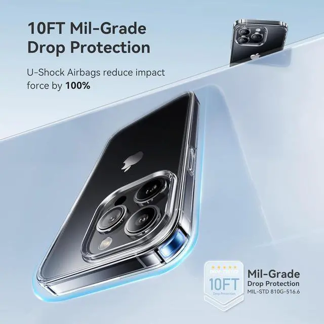 Alt view image 3 of 7 - for iPhone 12 Pro Max Case Crystal Clear [Not Yellowing][Military Drop Protection] Protective Shockproof for iPhone 12 ProMax Phone Case 6.7 inch Clear