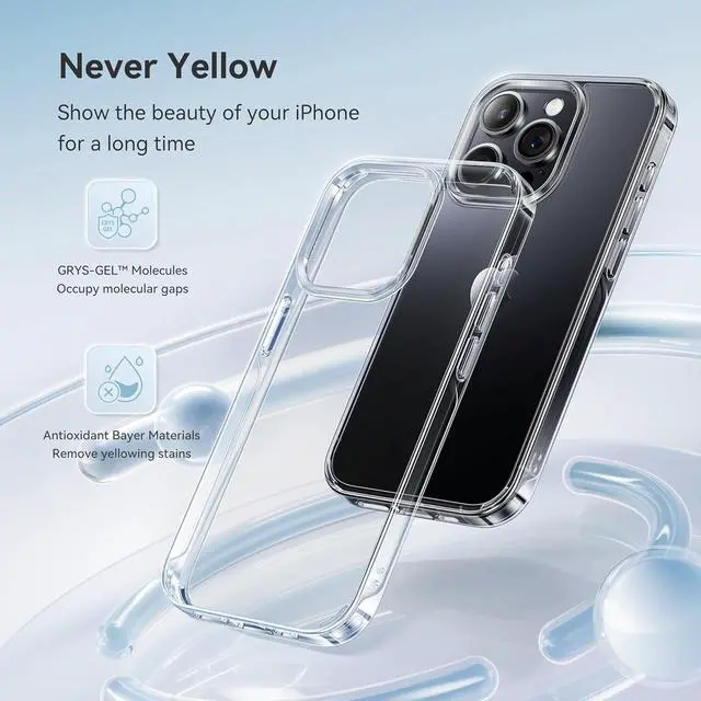 Alt view image 2 of 7 - for iPhone 12 Pro Max Case Crystal Clear [Not Yellowing][Military Drop Protection] Protective Shockproof for iPhone 12 ProMax Phone Case 6.7 inch Clear