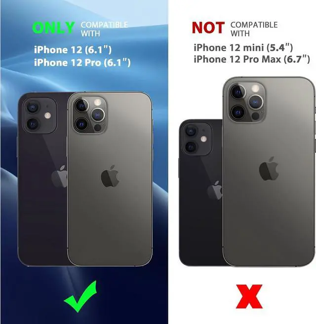 Alt view image 3 of 7 - Magnetic Case for iPhone 12 & iPhone 12 Pro 2020 6.1 inch-Compatible with MagSafe & Magnetic Car Phone Mount TPU Thin Phone Cases Cover Protective Shockproof Anti-Fingerprint(Matte Black)