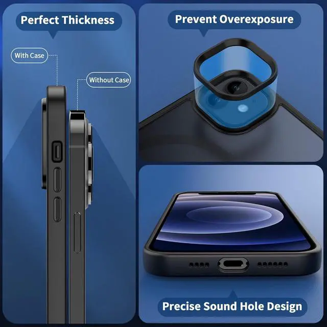 Alt view image 7 of 7 - Magnetic Case for iPhone 12 & iPhone 12 Pro 2020 6.1 inch-Compatible with MagSafe & Magnetic Car Phone Mount TPU Thin Phone Cases Cover Protective Shockproof Anti-Fingerprint(Matte Black)