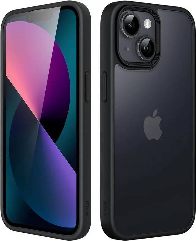 Main image of Matte Case for iPhone 13 6.1-Inch Shockproof Military Grade Drop Protection Frosted Translucent Back Phone Cover Anti-Fingerprint (Black)