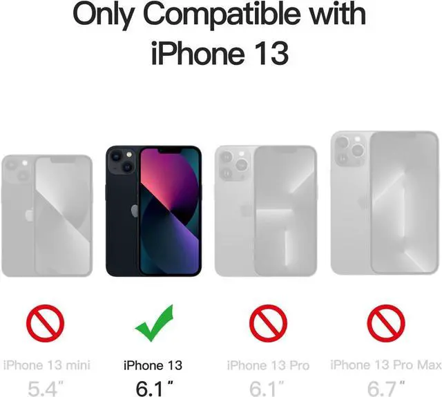 Alt view image 2 of 6 - Matte Case for iPhone 13 6.1-Inch Shockproof Military Grade Drop Protection Frosted Translucent Back Phone Cover Anti-Fingerprint (Black)