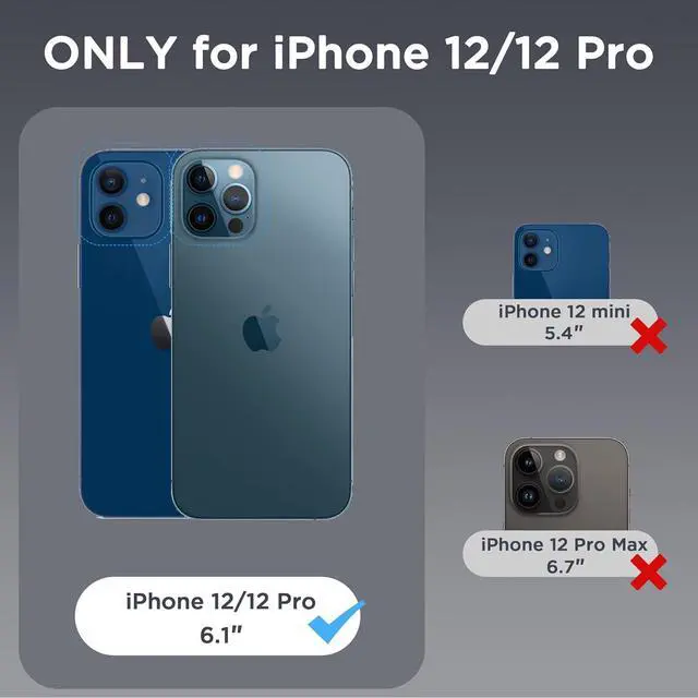 Alt view image 2 of 7 - Magnetic Case for iPhone 12 & iPhone 12 Pro 6.1 inch-Compatible with MagSafe & Magnetic Car Phone Mount Not Yellowing Anti-Scratch (Clear)