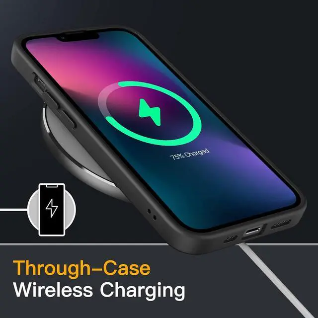 Alt view image 6 of 6 - Matte Case for iPhone 13 6.1-Inch Shockproof Military Grade Drop Protection Frosted Translucent Back Phone Cover Anti-Fingerprint (Black)