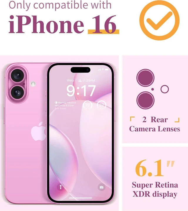 Alt view image 2 of 7 - for iPhone 16 Case Floral Screen Protector & Camera Lens Protector