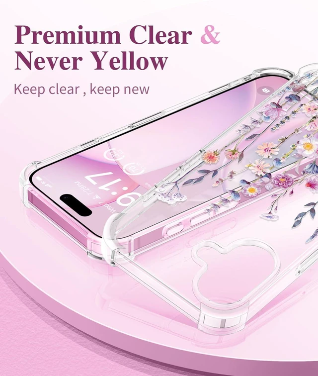 Alt view image 3 of 7 - for iPhone 16 Case Floral Screen Protector & Camera Lens Protector