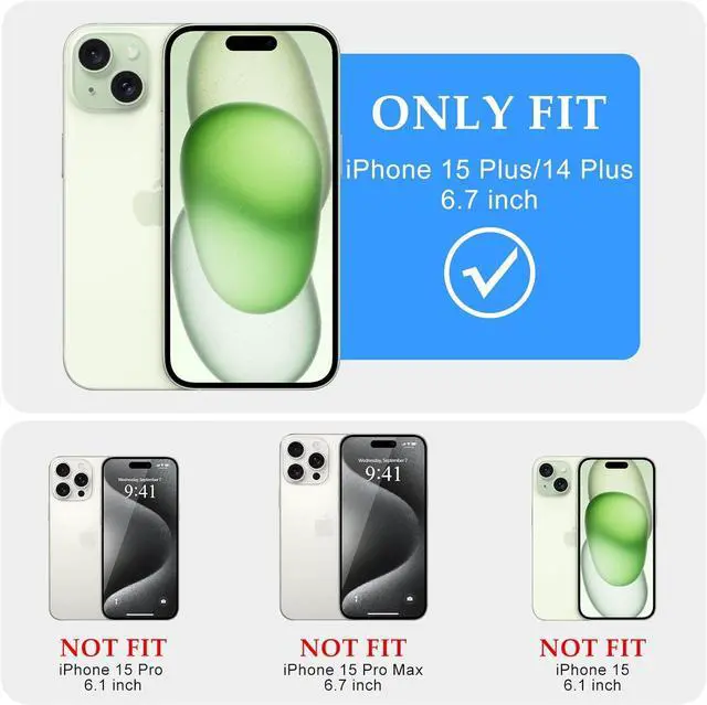 Alt view image 2 of 7 - for iPhone 14/15 Plus Case Curly Wave Frame Hard Translucent Clear Cover for Women Men Compatible with Magsafe TPU Shockproof Protective Phone Case for iPhone 15/14 Plus Green
