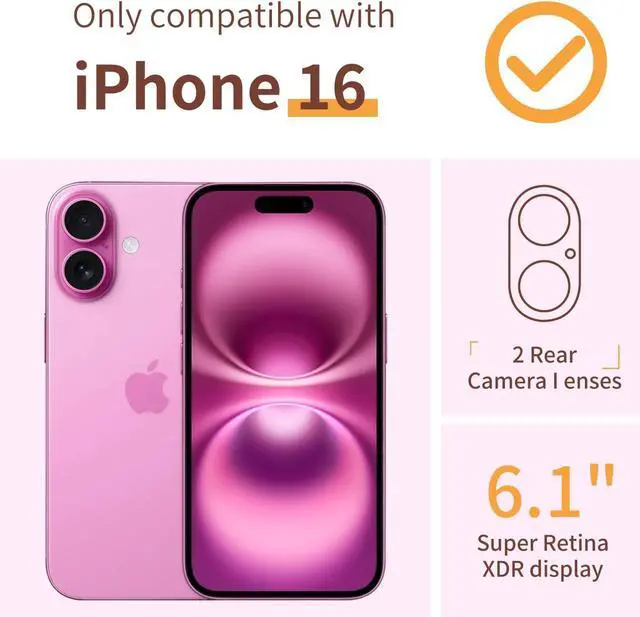 Alt view image 2 of 6 - for iPhone 16 Case [3 in 1] with Screen Protector & Camera Lens Protector Flower Pattern Design Clear Soft Shockproof Slim Floral Phone Cover for Women Girls 2024 6.1 (Lavender/Purple)