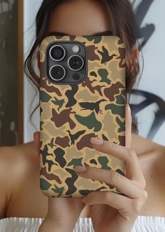 Alt view image 5 of 6 - Case Compatible with iPhone 13 Pro Camo Camouflage Duck Phone Case for Men Girls Boy Kids Women Dual-Layer Hard Shell Silicone Cover Shockproof Protective Case for iPhone 13 Pro