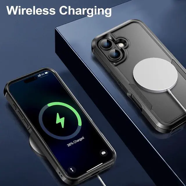 Alt view image 7 of 7 - for iPhone 16 Case [Shockproof] [Dropproof] [Heavy Duty Protection] [Pocket-Friendly] Slim & Tough Non-Slip Protective Phone Cover for iPhone16 6.1inch Black