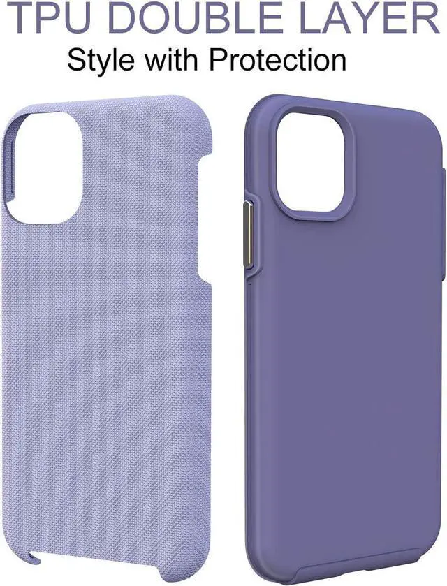 Alt view image 3 of 7 - Heavy-Duty Case for iPhone 11 - Dual Layer Military Grade Protection Elevated Screen & Camera Protection Slim Shockproof Non-Slip Phone Cover Light Purple