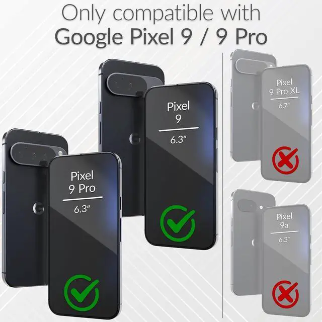 Alt view image 2 of 7 - Dual Guard for Google Pixel 9 Case and Pixel 9 Pro Case Shockproof Protection Dual Layer Case for Google Pixel 9 and Pixel 9 Pro - Black