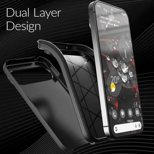 Alt view image 4 of 7 - Dual Guard for Google Pixel 9 Case and Pixel 9 Pro Case Shockproof Protection Dual Layer Case for Google Pixel 9 and Pixel 9 Pro - Black