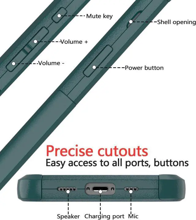 Alt view image 7 of 7 - for iPhone 16e Case [Compatible with MagSafe] [Shockproof] [Dropproof] [with Screen Protector ] Heavy Duty Protection Phone Case Cover for  iPhone 16e 2025 6.1 inch (Dark Green)